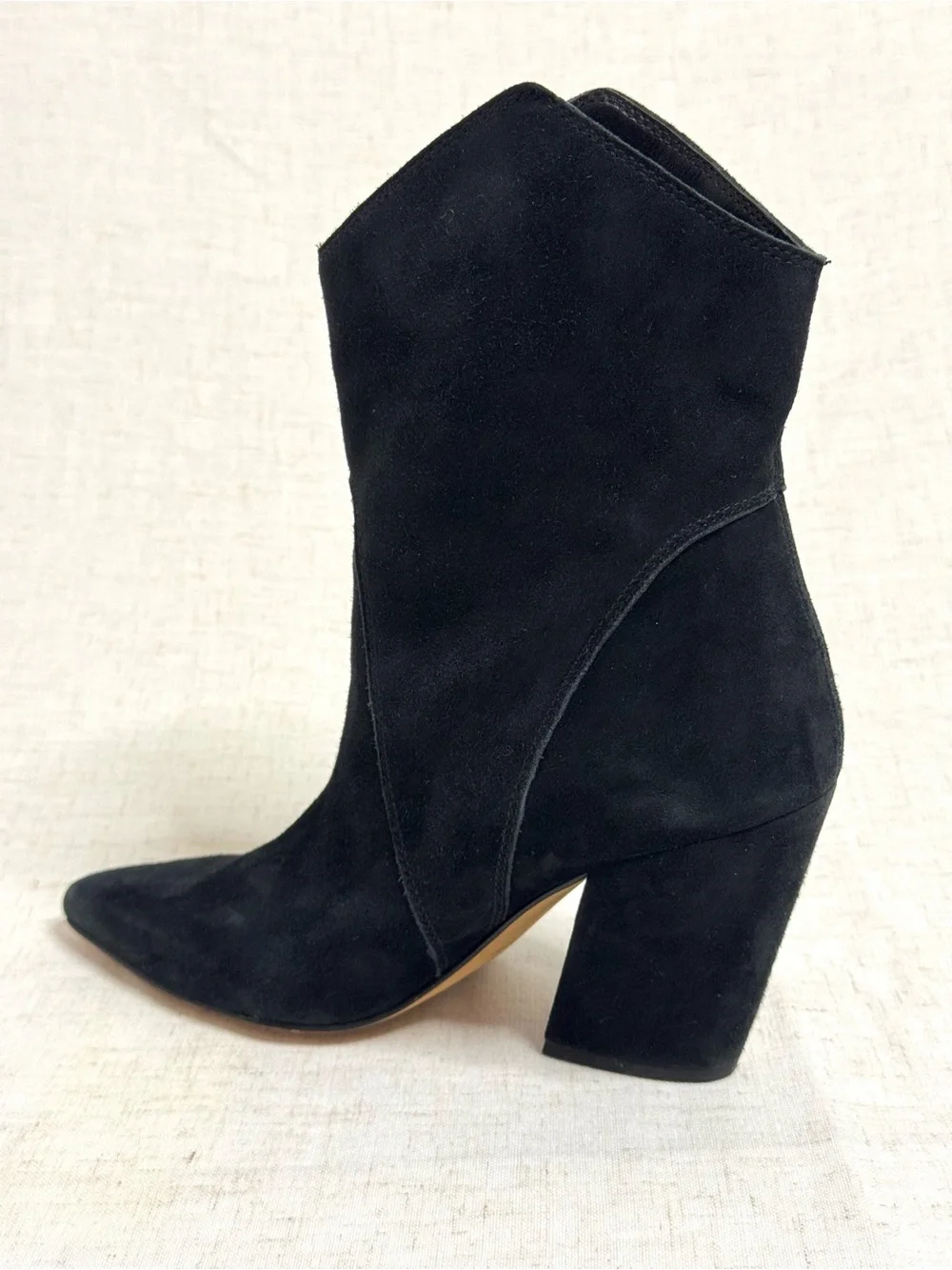 Dolce Vita Nestly Black Suede Western Ankle Booties Size 6.5